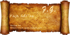 Fajt Géza névjegykártya
