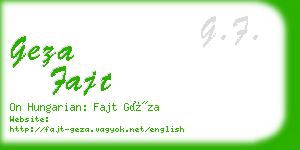 geza fajt business card